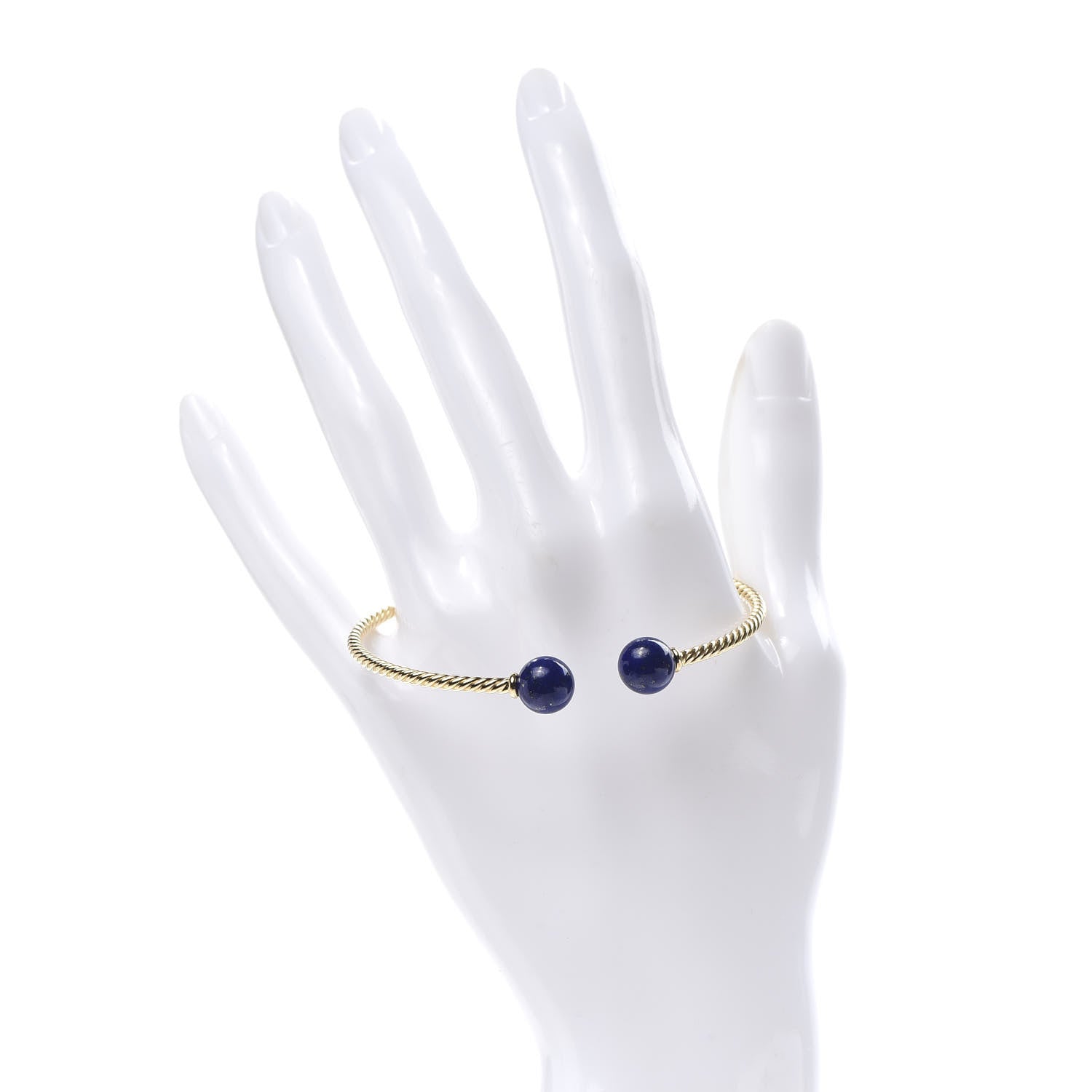David Yurman 18K Yellow Gold Lapis Lazuli 8.5mm Solari Bracelet 2 of 4