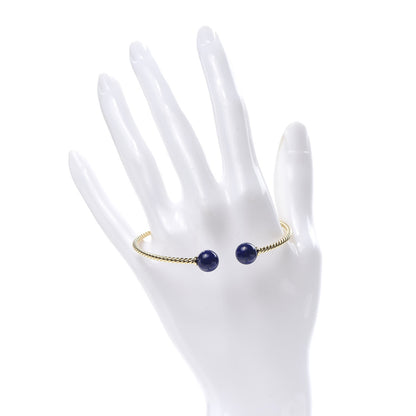 David Yurman 18K Yellow Gold Lapis Lazuli 8.5mm Solari Bracelet 2 of 4
