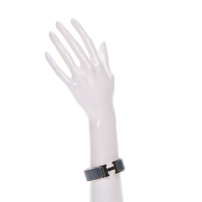 Hermes Enamel Wide Clic Clac H Bracelet GM Slate 2 of 5