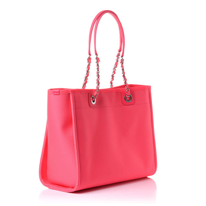 Chanel Mixed Fibers Small Deauville Tote Pink Orange 4 of 11