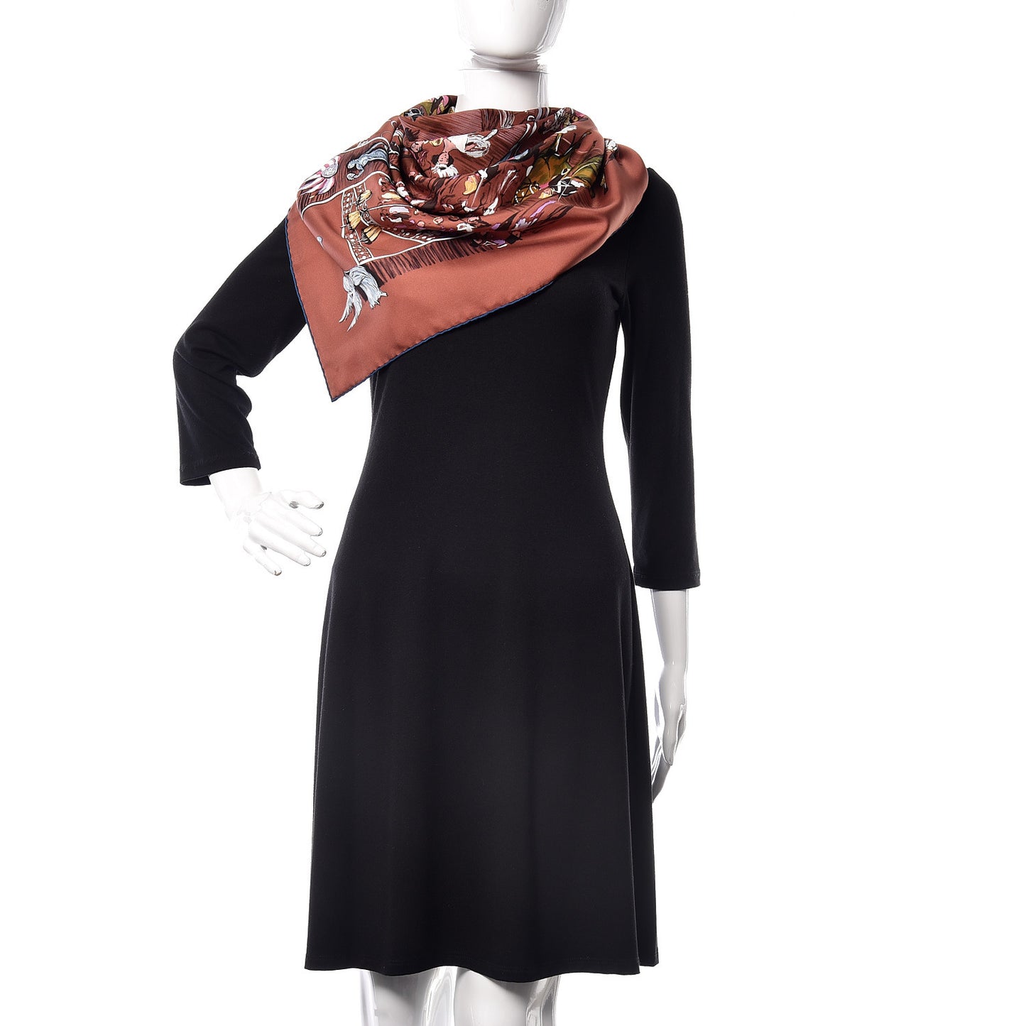 Silk Soiree De Gala Scarf 90 Cognac Violine Ocre
