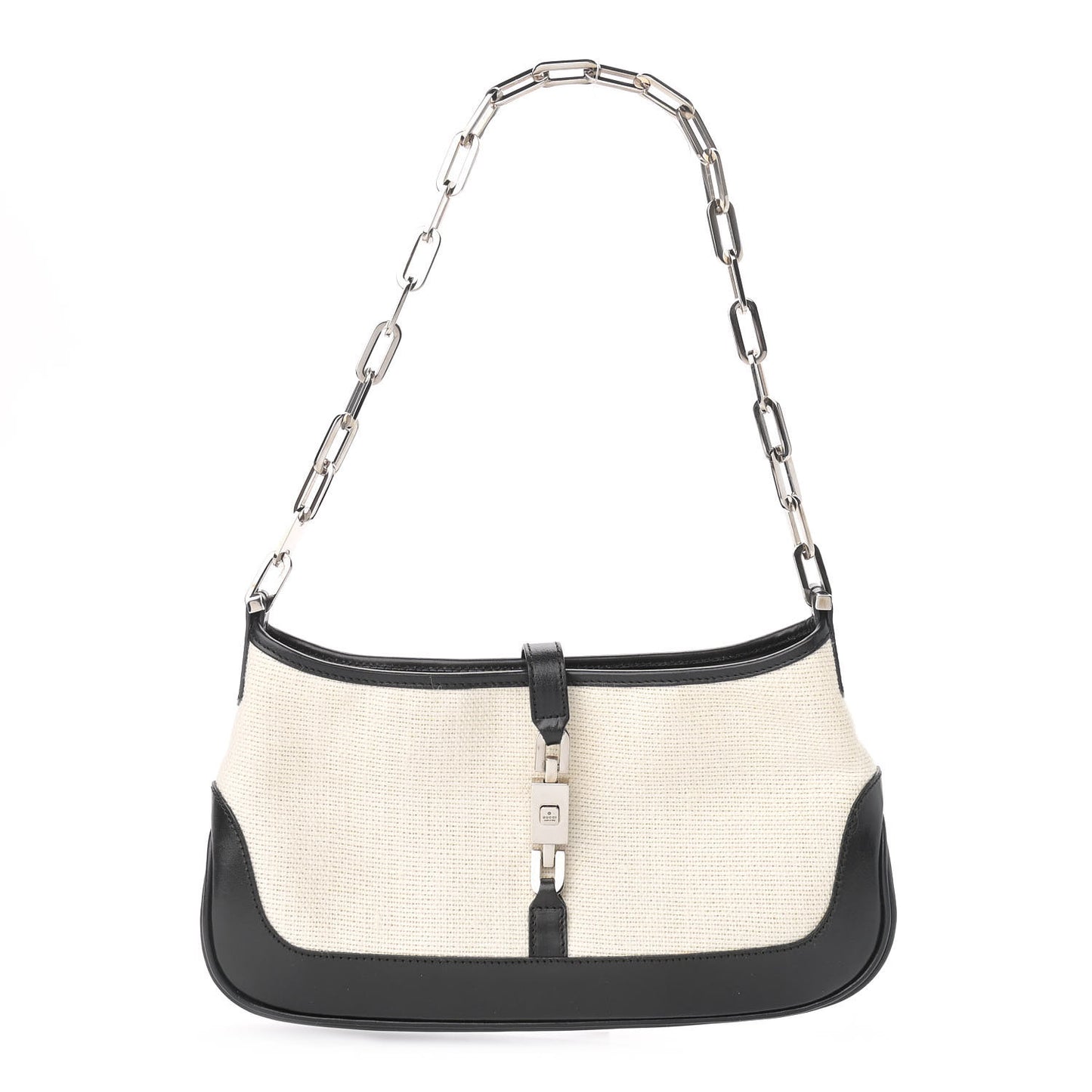Canvas Calfskin Jackie O Hobo Black Tan