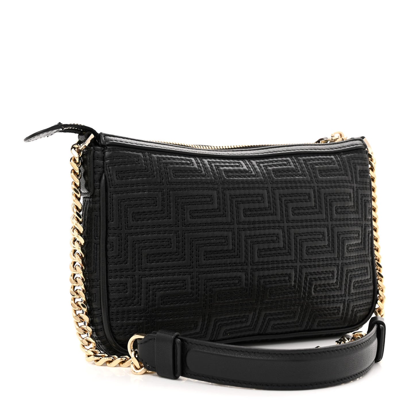 Calfskin Icon Quilted Crossbody Black