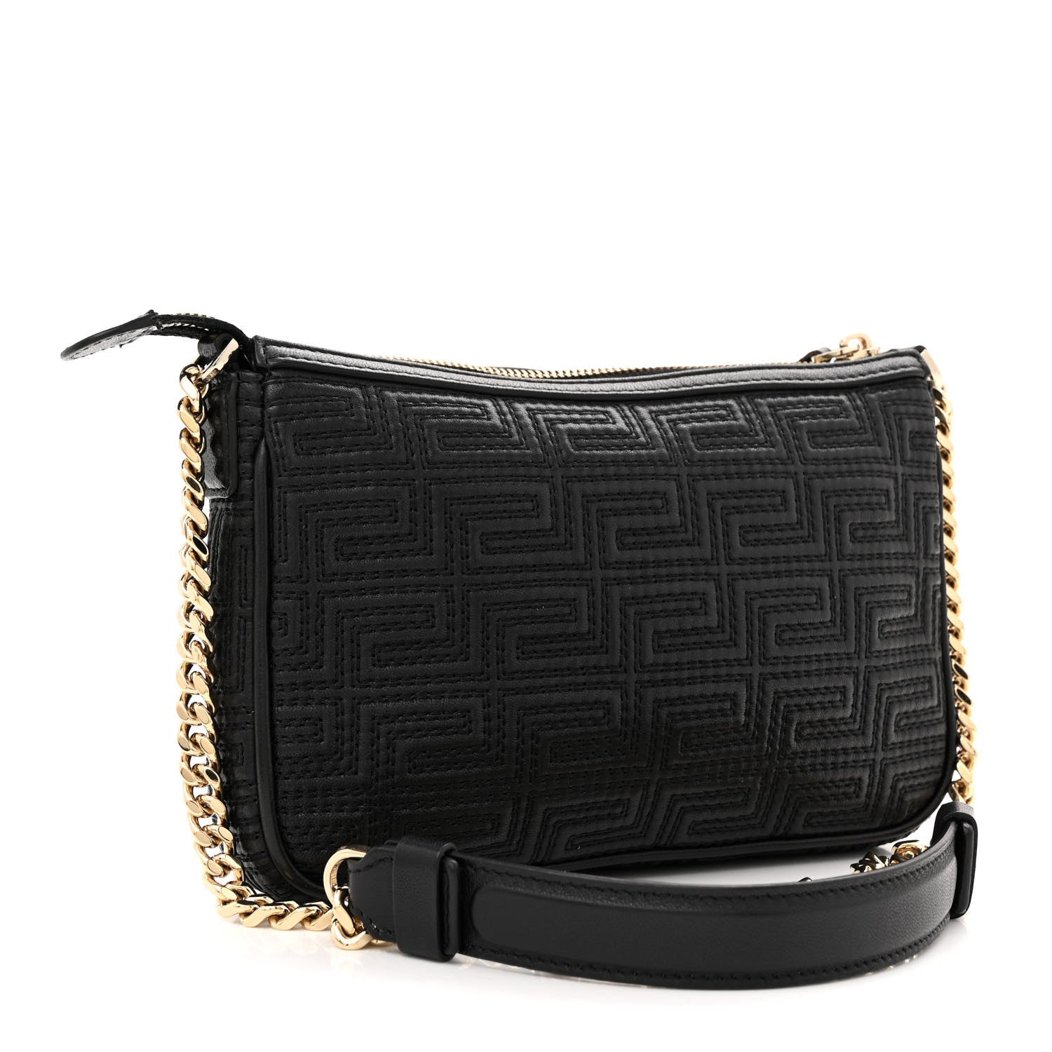 Versace Calfskin Icon Quilted Crossbody Black 3 of 12
