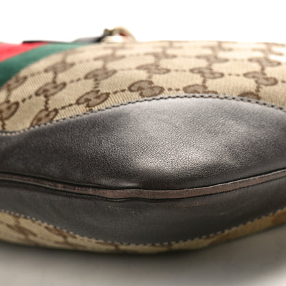 Gucci Monogram Web Jackie O Bouvier Hobo Dark Brown 9 of 10