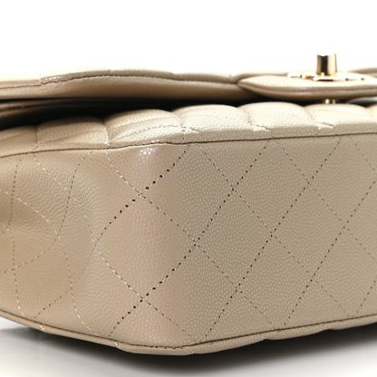 Chanel Iridescent Caviar Quilted Medium Double Flap Dark Beige 8 of 9