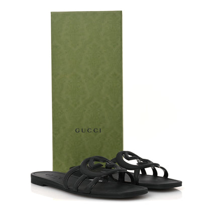 Gucci Rubber Interlocking G Womens Slide Sandals 38 Black 11 of 11