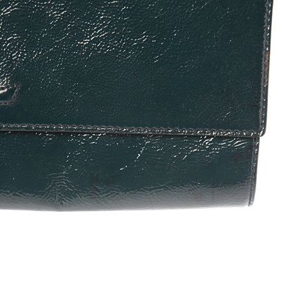 Saint Laurent Textured Patent Calfskin Large Belle De Jour Clutch Green 6 of 10