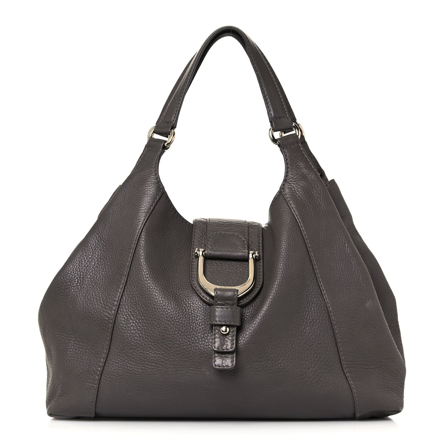 Gucci Pebbled Calfskin Medium Greenwich Shoulder Bag Grey 1 of 16