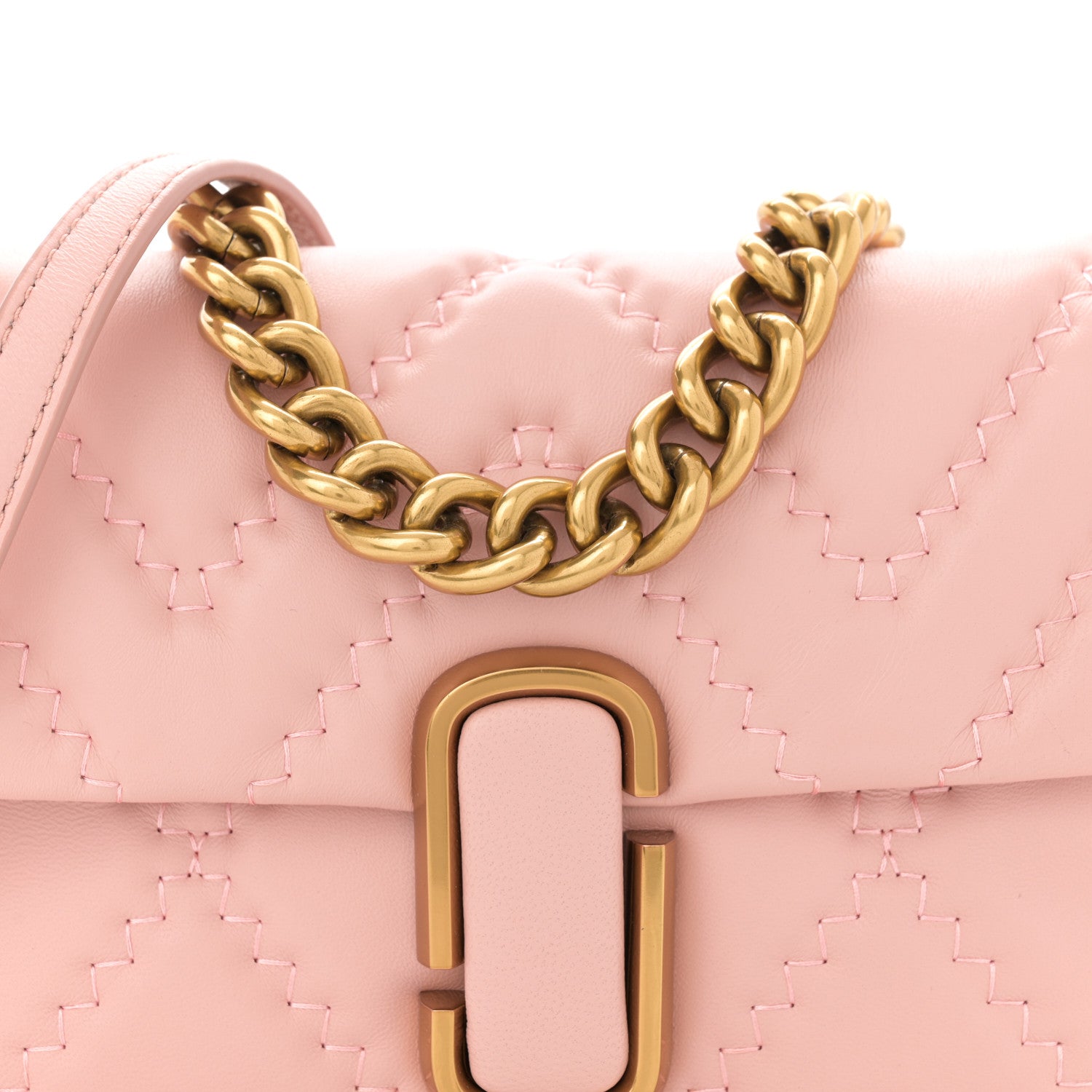 Marc Jacobs Lambskin Quilted Medium J Marc Shoulder Bag Rose 9 of 11
