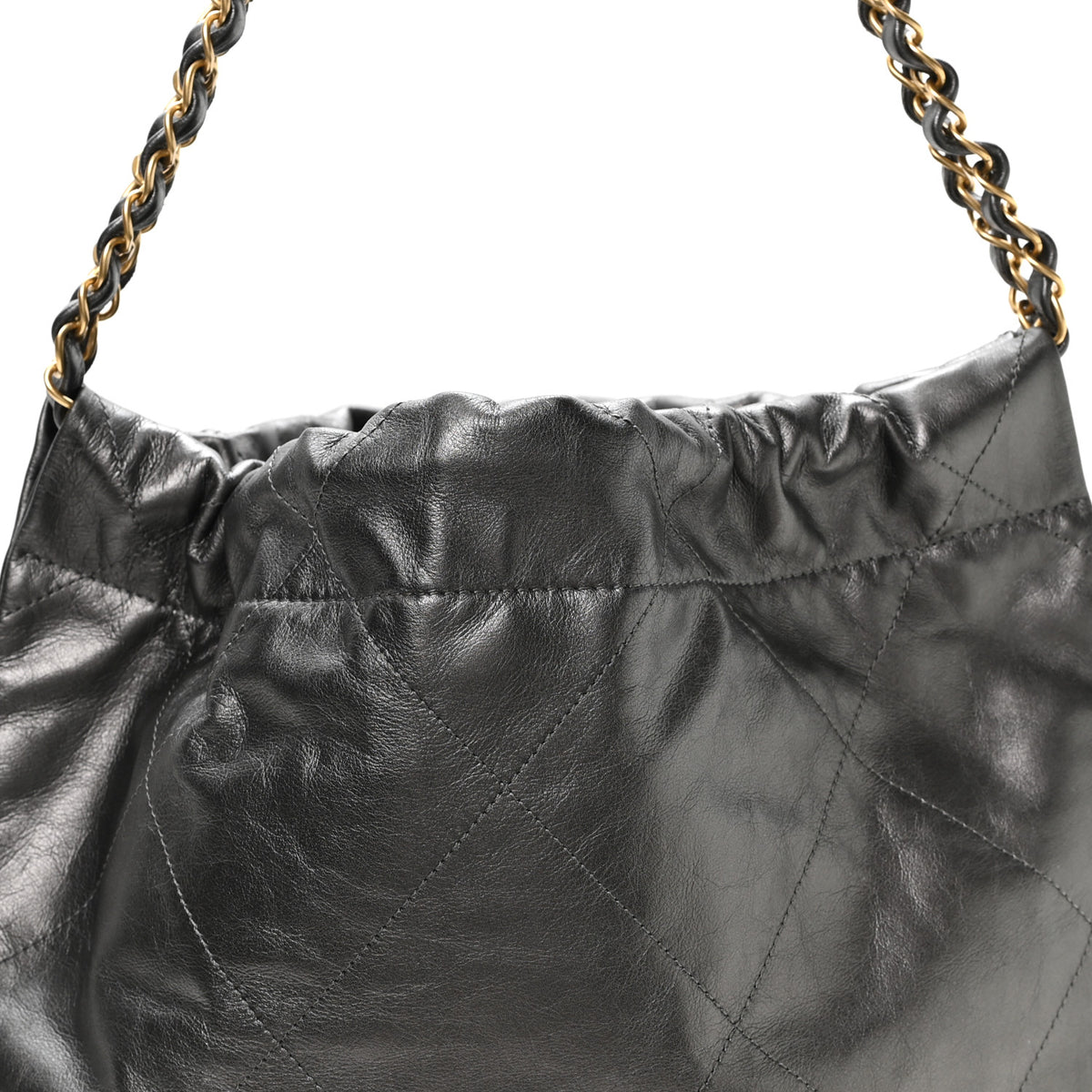 Chanel Metallic Calfskin Quilted Small Chanel 22 Ruthenium 9 of 11