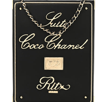 Chanel Lambskin Room Card Minaudiere Evening Bag Black Gold 8 of 11