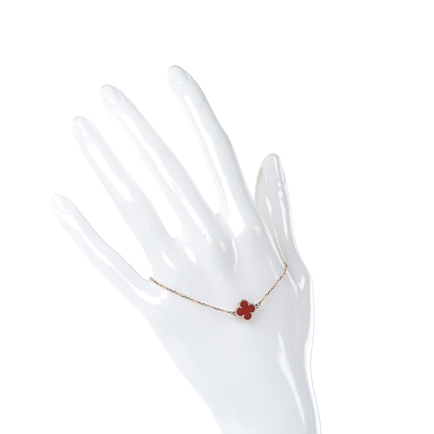 18K Rose Gold Carnelian Sweet Alhambra Bracelet
