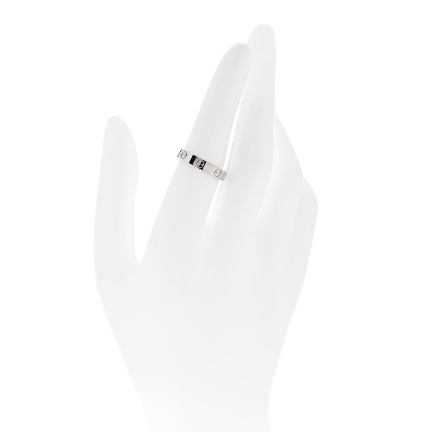 Cartier 18K White Gold 3.5mm LOVE Wedding Band Ring 54 7 2 of 5