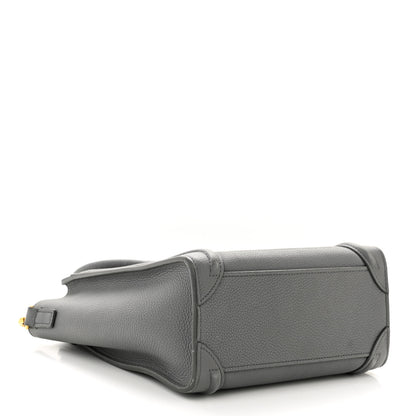 Celine Drummed Calfskin Nano Luggage Kohl 4 of 16
