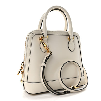 Gucci Boarded Plutone Calfskin Small Horsebit 1955 Top Handle Bag Mystic White 3 of 12