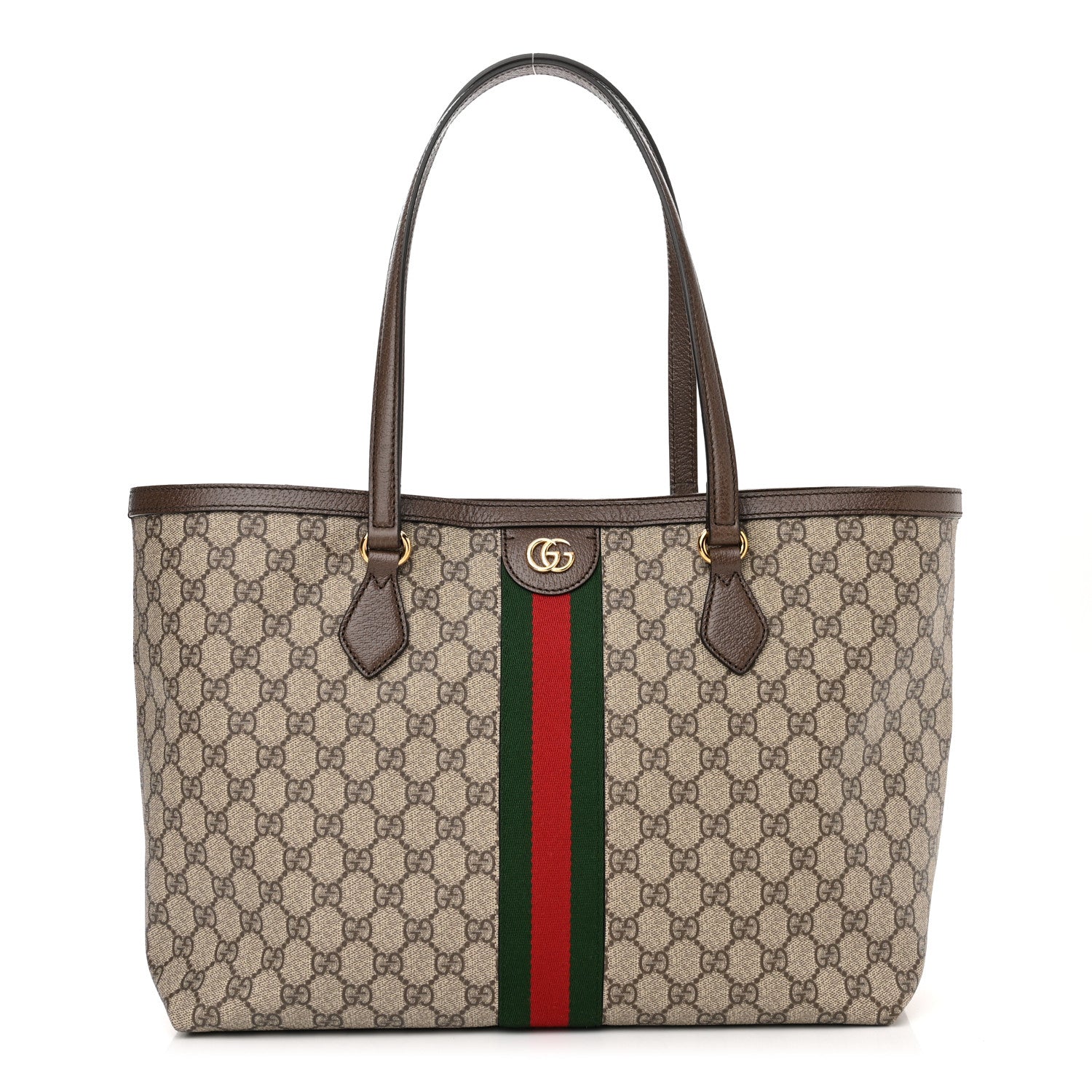 Gucci GG Supreme Monogram Medium Ophidia Shopping Tote Brown 1 of 10