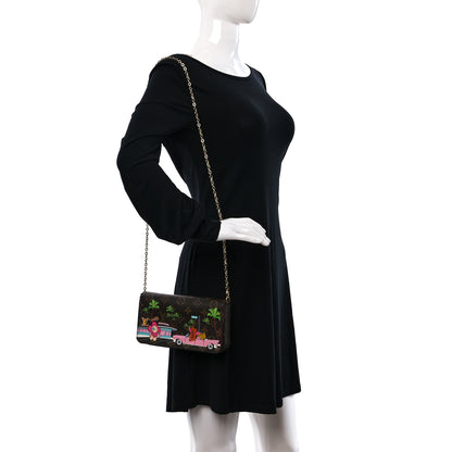 Louis Vuitton Monogram 2021 Christmas Animation Hollywood Pochette Felicie Chain Wallet Fuchsia 2 of 14