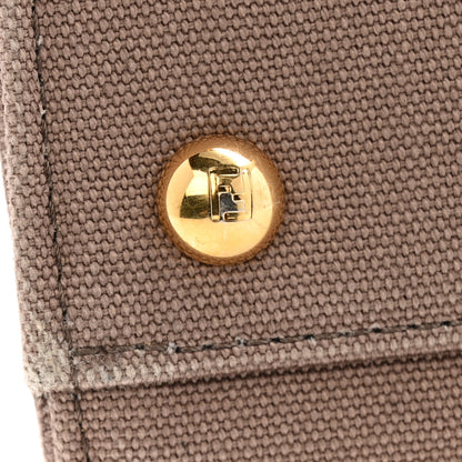 Fendi Canvas Vitello King FF Embroidered Medium Peekaboo X-Tote Tartufo 13 of 14