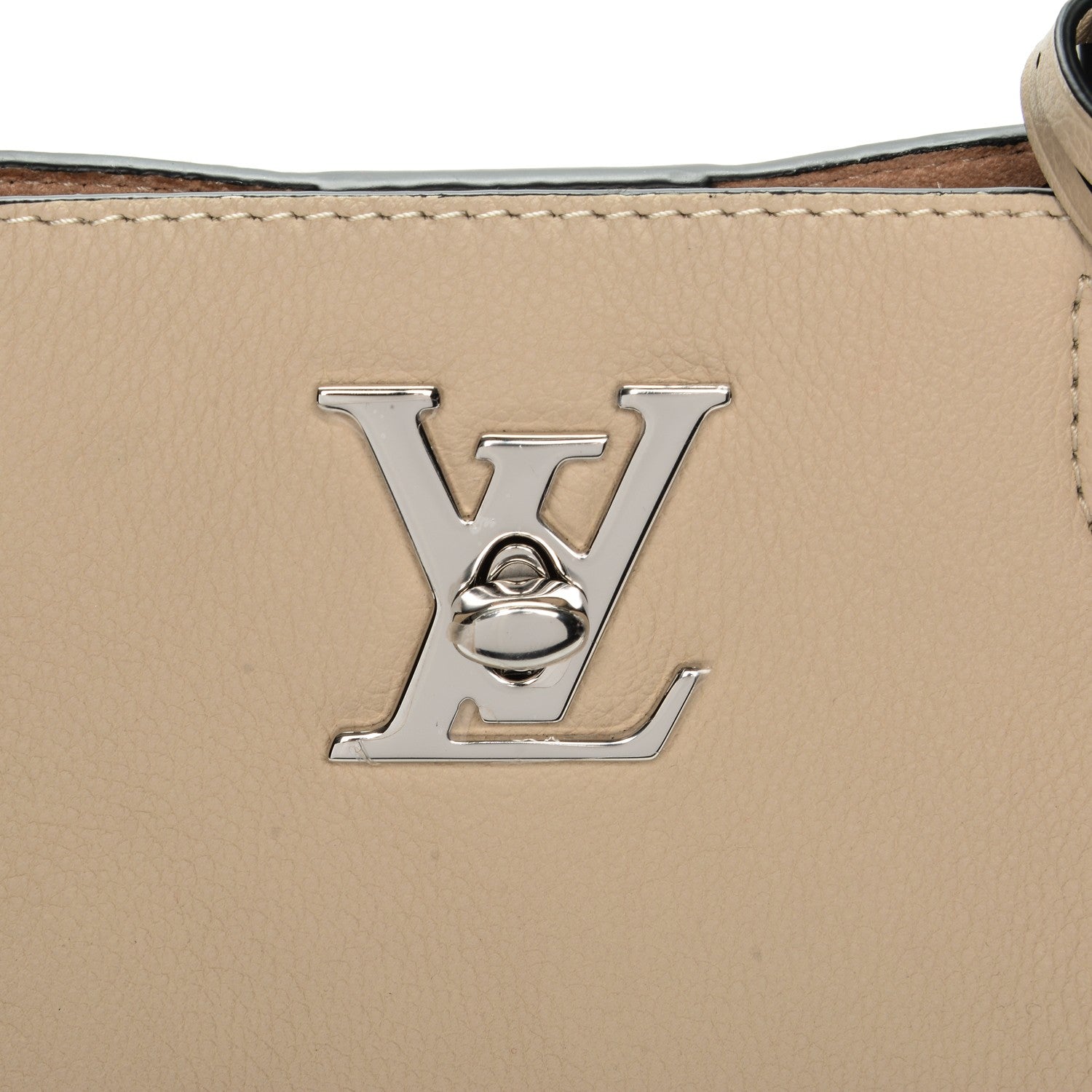 Louis Vuitton Calfskin Lockme Cabas Vanille Black 6 of 9