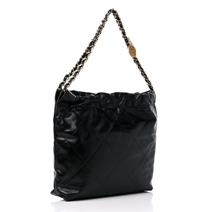Chanel Shiny Calfskin Quilted Small Chanel 22 Black 3 of 9