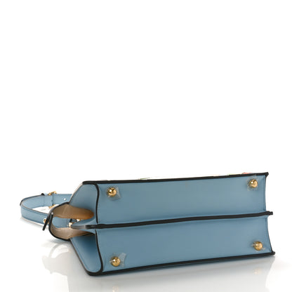 Fendi Vitello Seta Nappa Bi-Color Rainbow Girl Inlay Small Peekaboo I SEE U Satchel Azzurro Baby Multicolor 4 of 8