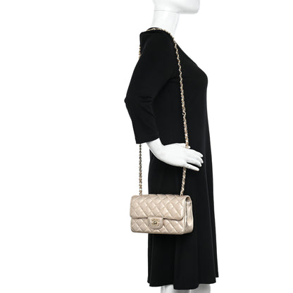 Chanel Metallic Lambskin Quilted Mini Rectangular Flap Gold 2 of 10