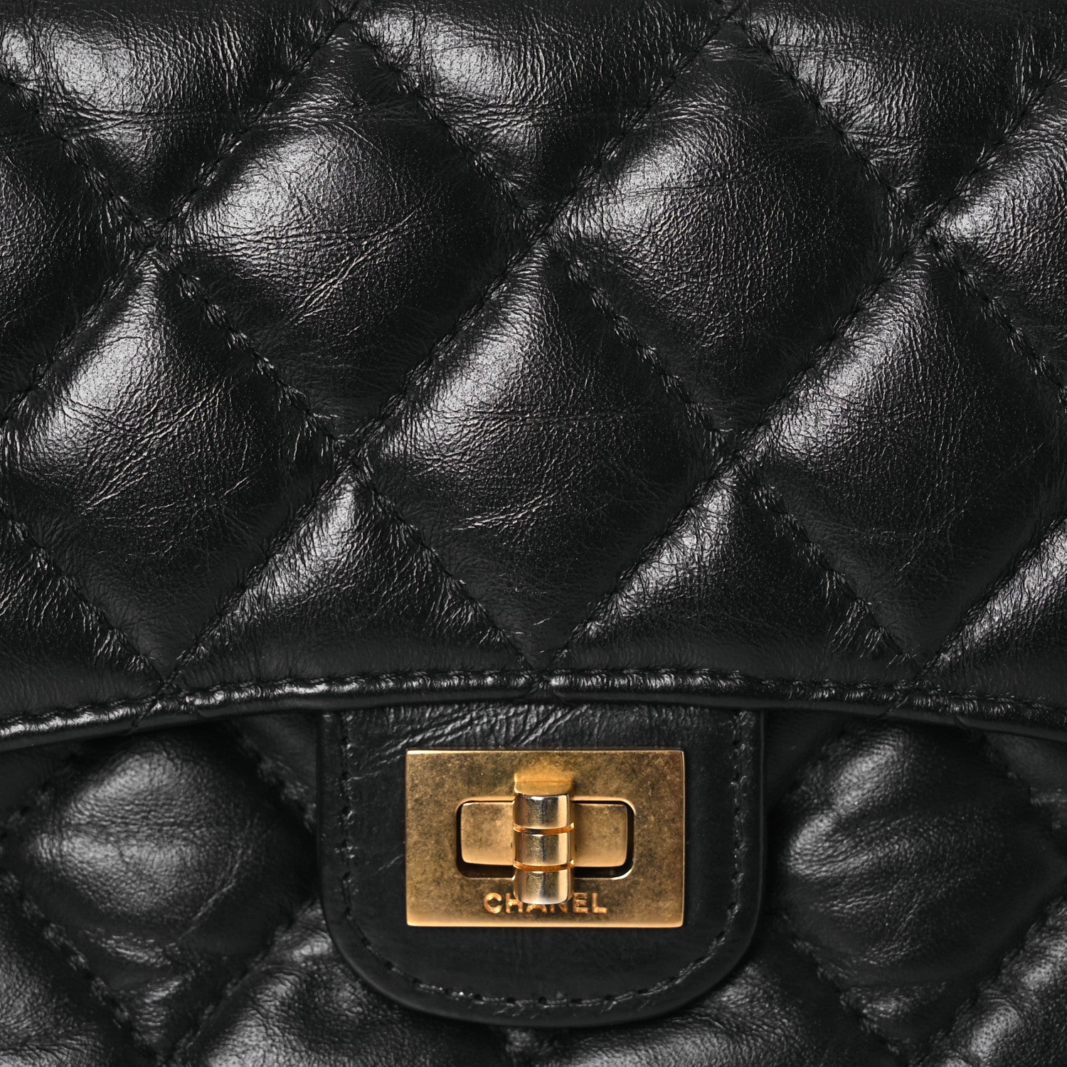 Chanel Aged Calfskin Quilted Reissue 2.55 Phone Holder With Chain Black 12 of 16