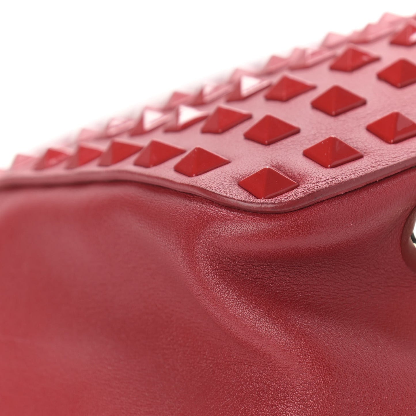 Vitello Monochrome Medium Rockstud All Over Tote Rosso Valentino