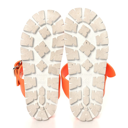 Prada EVA Rubber Buckled Lug Sole 20mm Thong Sandals 39 Papaya 6 of 12