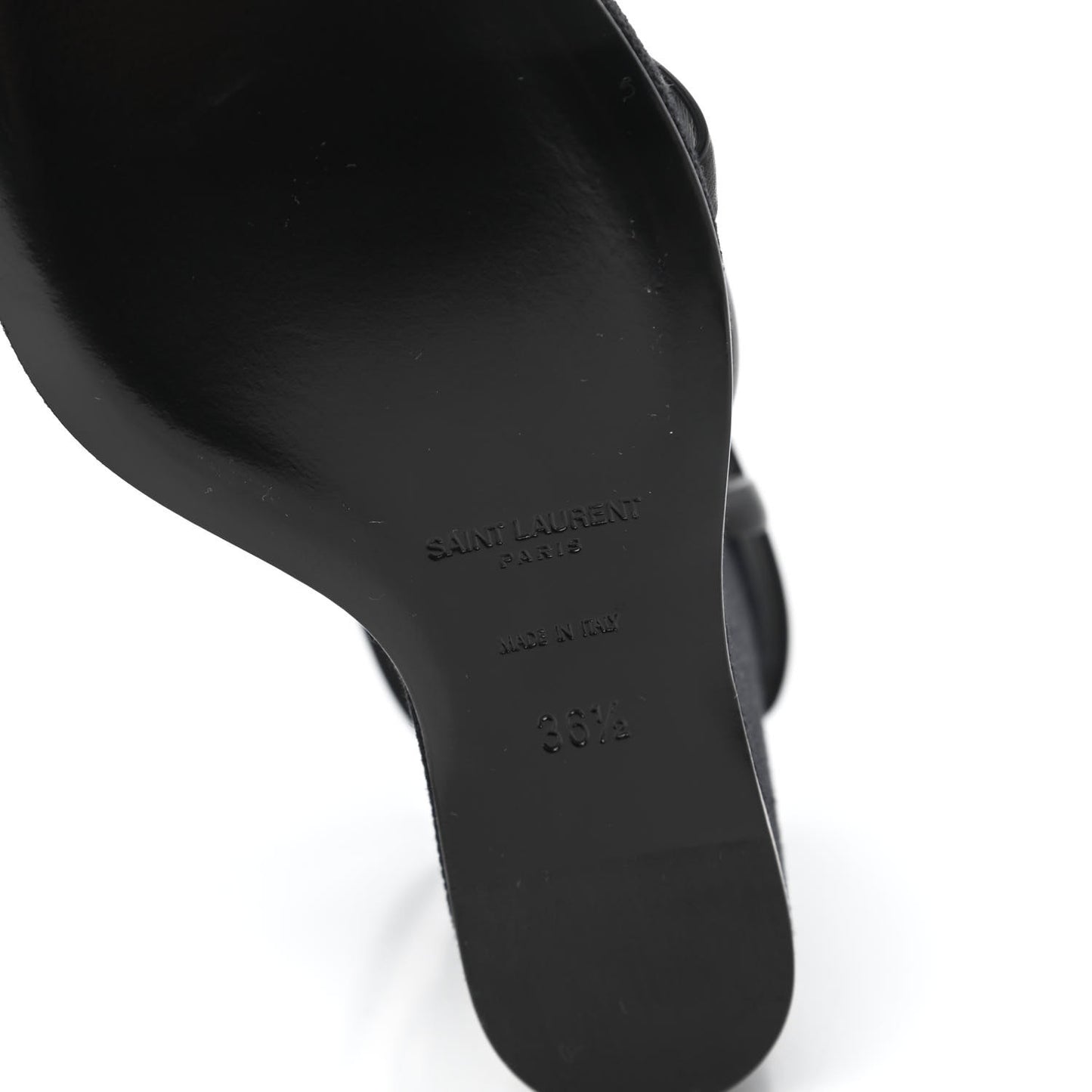 Calfskin Canvas Cassandra 105 Wedge Sandals 36.5 Black