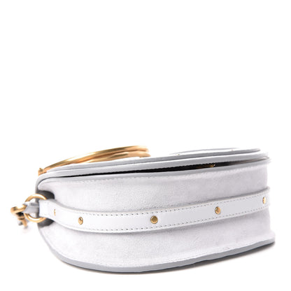 Chloe Calfskin Suede Lizard Embossed Small Nile Bracelet Bag Light Cloud 4 of 9