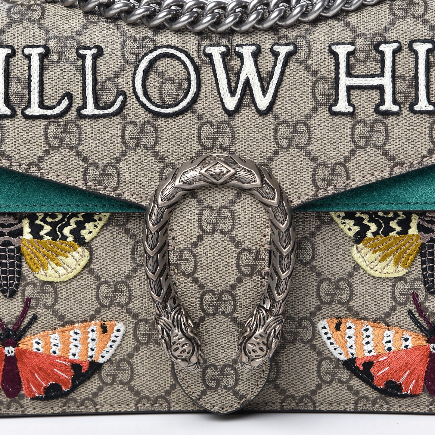 GG Supreme Monogram Willow Hill Embroidered Small Dionysus Shoulder Bag Emerald