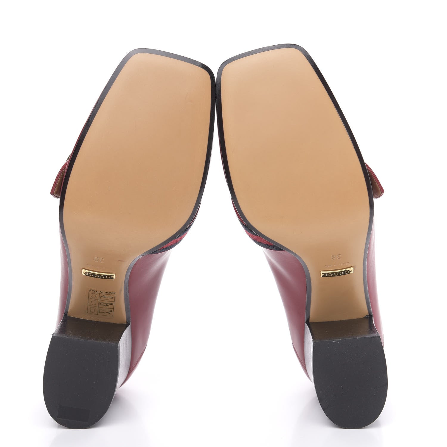 Gucci Calfskin Web Peyton Loafer Pumps 38 Hibiscus Red 5 of 9