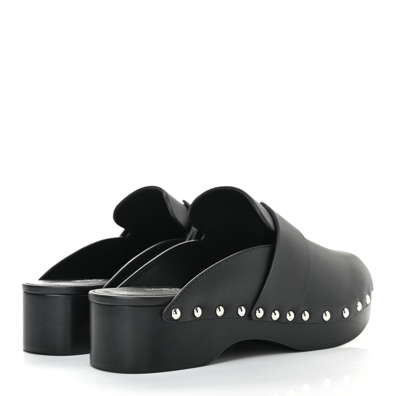 Hermes Calfskin Calya Mules 37 Black 4 of 8