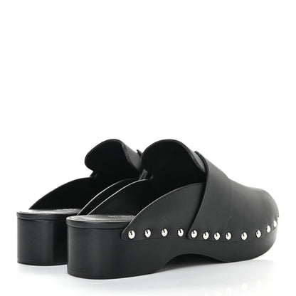 Hermes Calfskin Calya Mules 37 Black 4 of 8