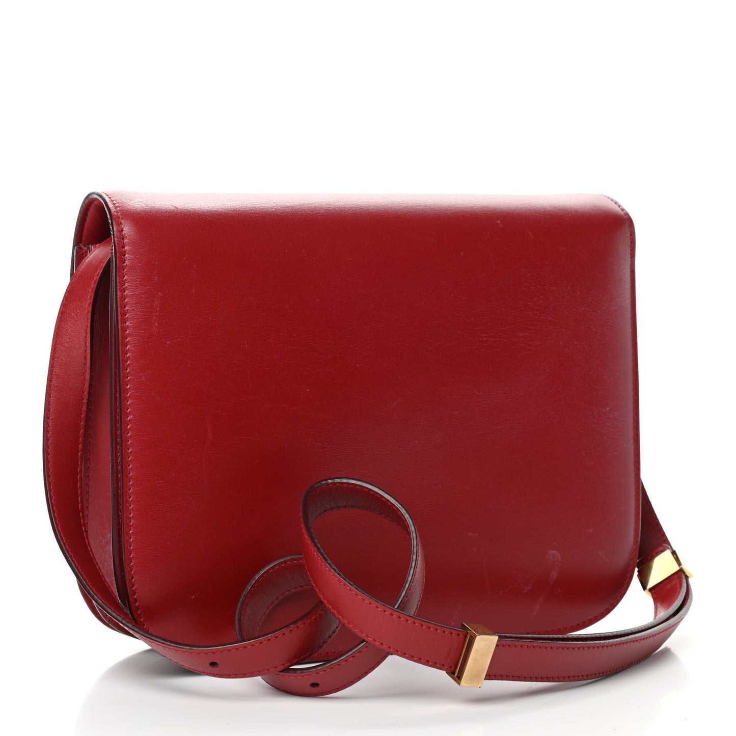 Box Calfskin Medium Classic Box Flap Bag Red