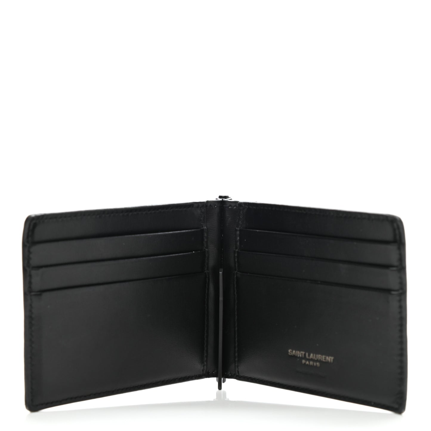 Matte Calfskin Tiny Cassandre Bill Clip Wallet Black