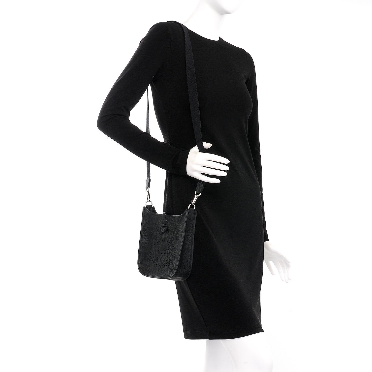 Hermes Taurillon Clemence Evelyne TPM Black 2 of 9