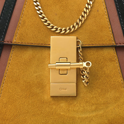 Chloe Suede Calfskin Patchwork Mini Drew Shoulder Bag Tobacco 7 of 10
