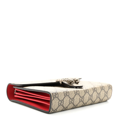 Gucci GG Supreme Monogram Mini Dionysus Chain Wallet Beige Vulcanic Red 4 of 12
