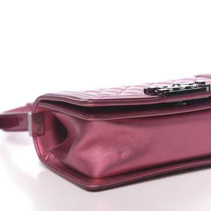 Chanel Metallic Patent Calfskin Quilted Small Boy Flap Pink 10 of 11