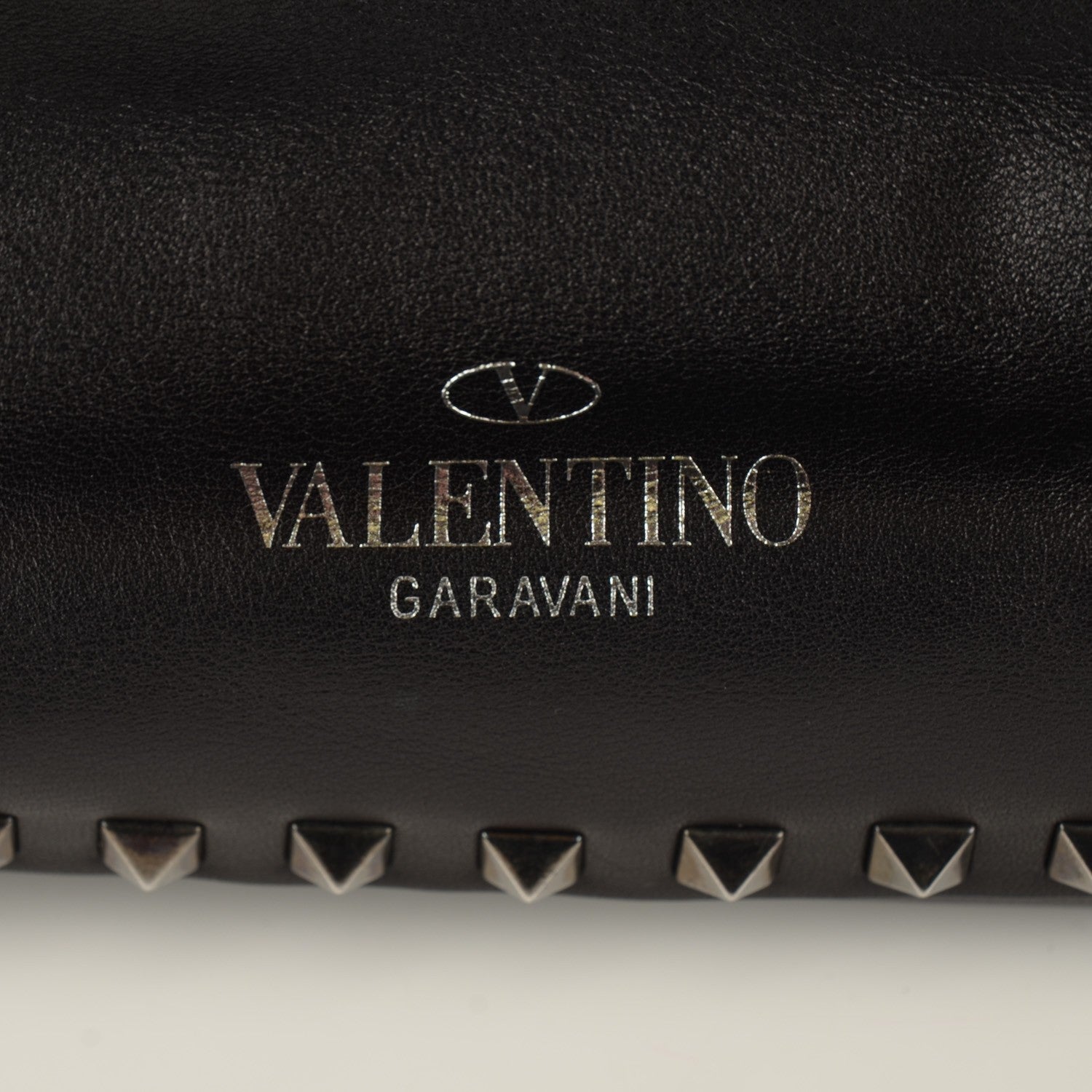 Valentino Garavani Vitello Crystal Medium Rockstud Tote Black 9 of 9