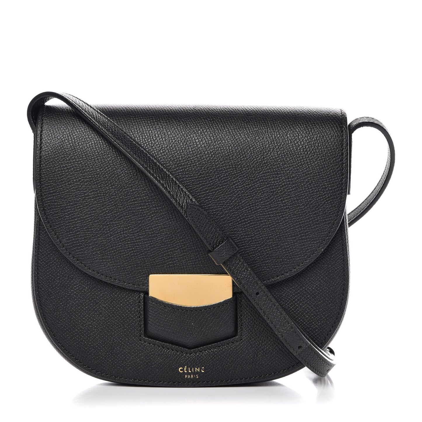 Grained Calfskin Small Trotteur Black