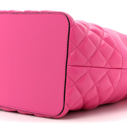 Versace Nappa Quilted Medusa Top Handle Bucket Bag Fuchsia 8 of 12
