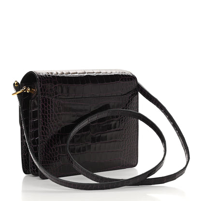 Hermes Shiny Alligator Mini Sac Roulis Prunoir 3 of 10