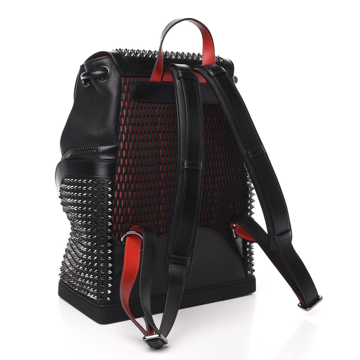 Calfskin Spiked Explorafunk Backpack Black