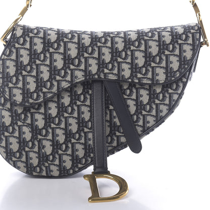 Christian Dior Oblique Saddle Bag Blue 10 of 11
