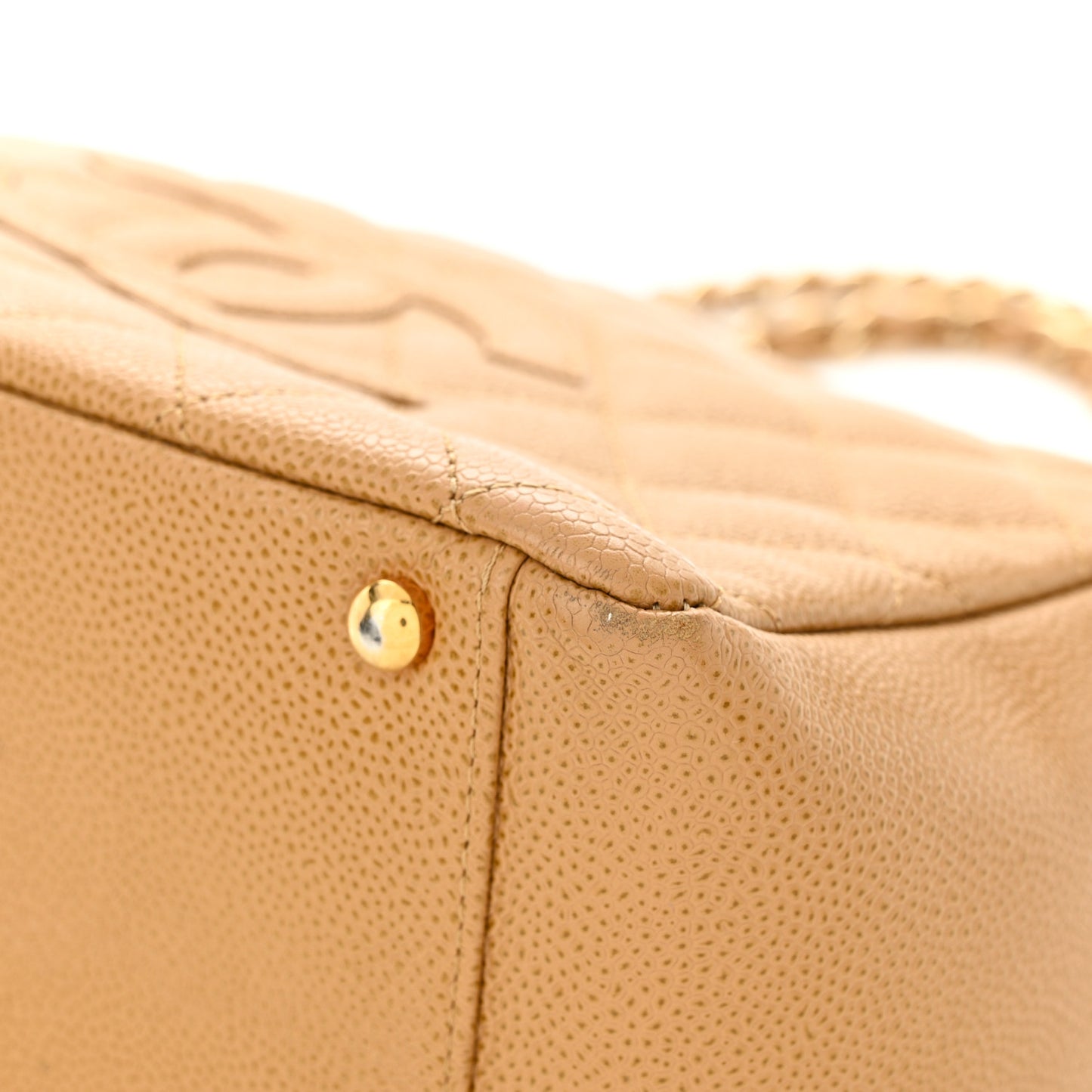 Caviar Quilted Petit Timeless Tote PTT Dark Beige