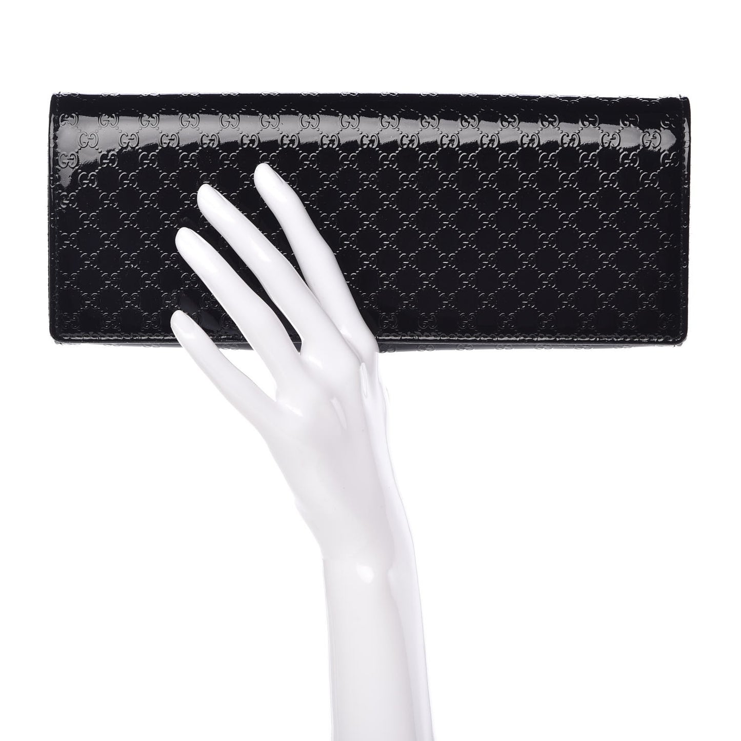 Patent Microguccissima Small Broadway Clutch Black